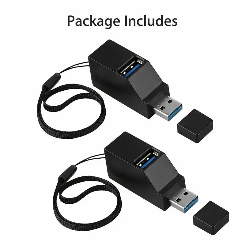 2 шт./компл. 3 порта мини USB 3,0 концентратор Высокоскоростной сплиттер для подключения и воспроизведения на компьютер, ноутбук, лептоп