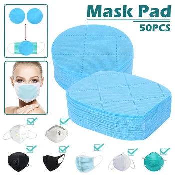 

50Pcs Disposable Mask Pad PM2.5 Filter Mask Paper 3 Layers Safe Waterproof Deodorant Dustproof Breathable Mask Mask Pad