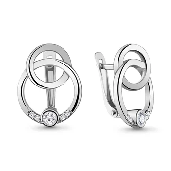 

AQUAMARINE earrings with cubic zirconia, silver 925