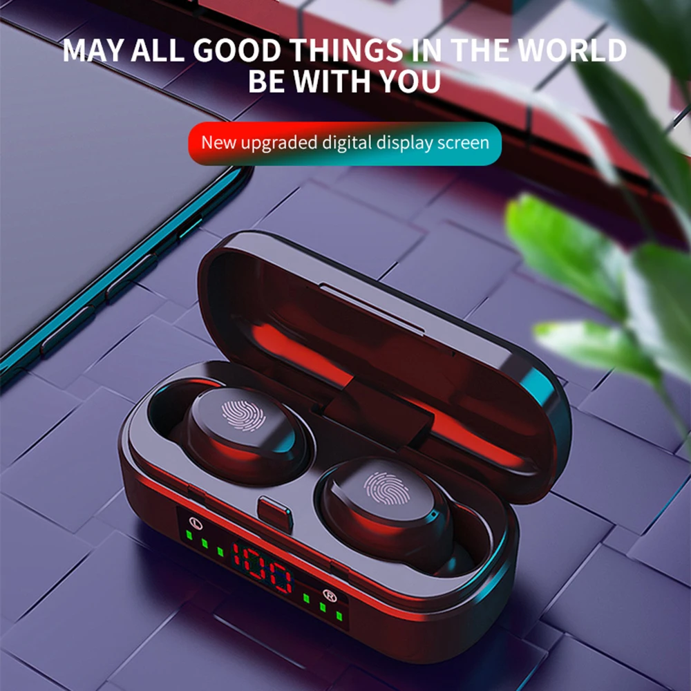 Bluetooth Earphone 5.0 Earphones Wireless TWS Headset Sports Earbuds LED Ear Buds EarPhones For Android | Электроника