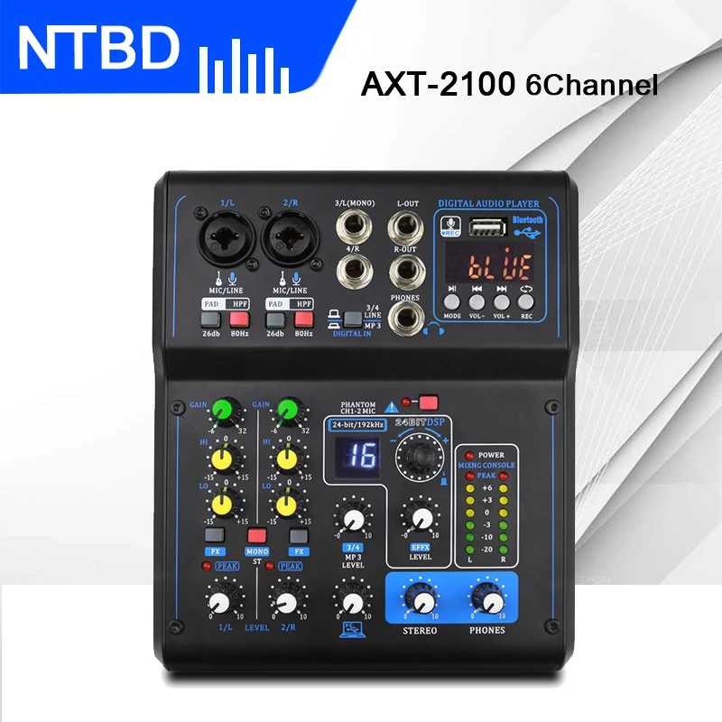 NTBD Professional Mini Karaoke Microphone Mixer 6