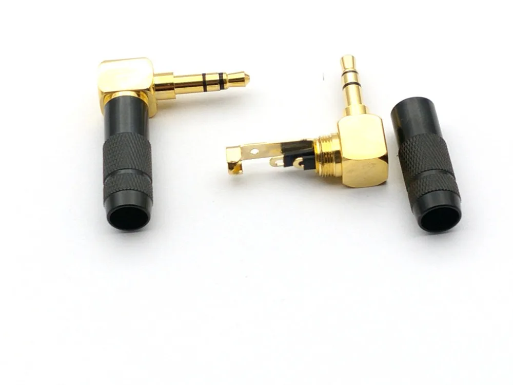 

20pcs-100pcs brass Stereo 3 Pole 3.5mm 90 Degree Plug Angled Jack Cable Solder adapter