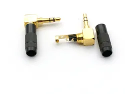 Adaptador de soldadura de Cable Jack en ángulo, Conector estéreo de latón, 3 polos, 100mm, 90 grados, 20 piezas-3,5 Uds.