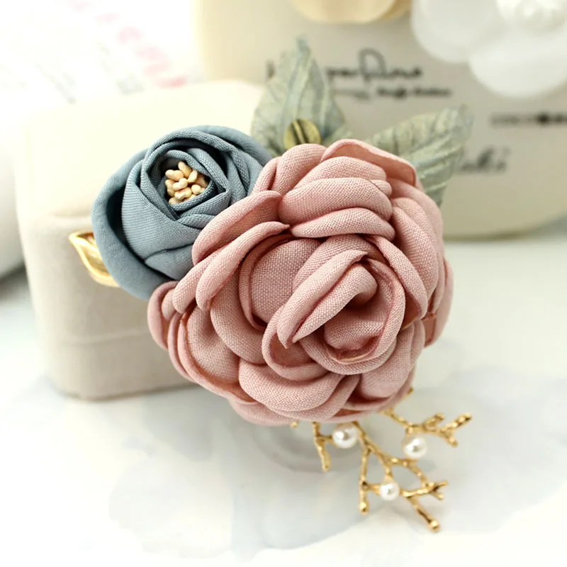 

Brooch Japanese Korean Star Style Corsage Badge Clothes Accessories Brooch Fabric Flower Bow Tie Snow Yarn Pearl Jewelry Women's