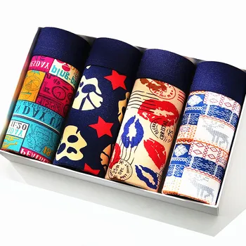 

4pcs/lot Conflict Kindred male underwear Modal print mens boxers man U Convex men's boxer shorts Breathable underpants for men