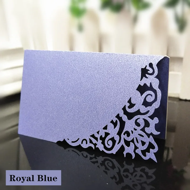 Royal blue Таблица Место карты имя карты для свадебного стола Decri День Рождения Декор лазерная резка полые узор в форме сердца 6Z - Цвет: Royal blue