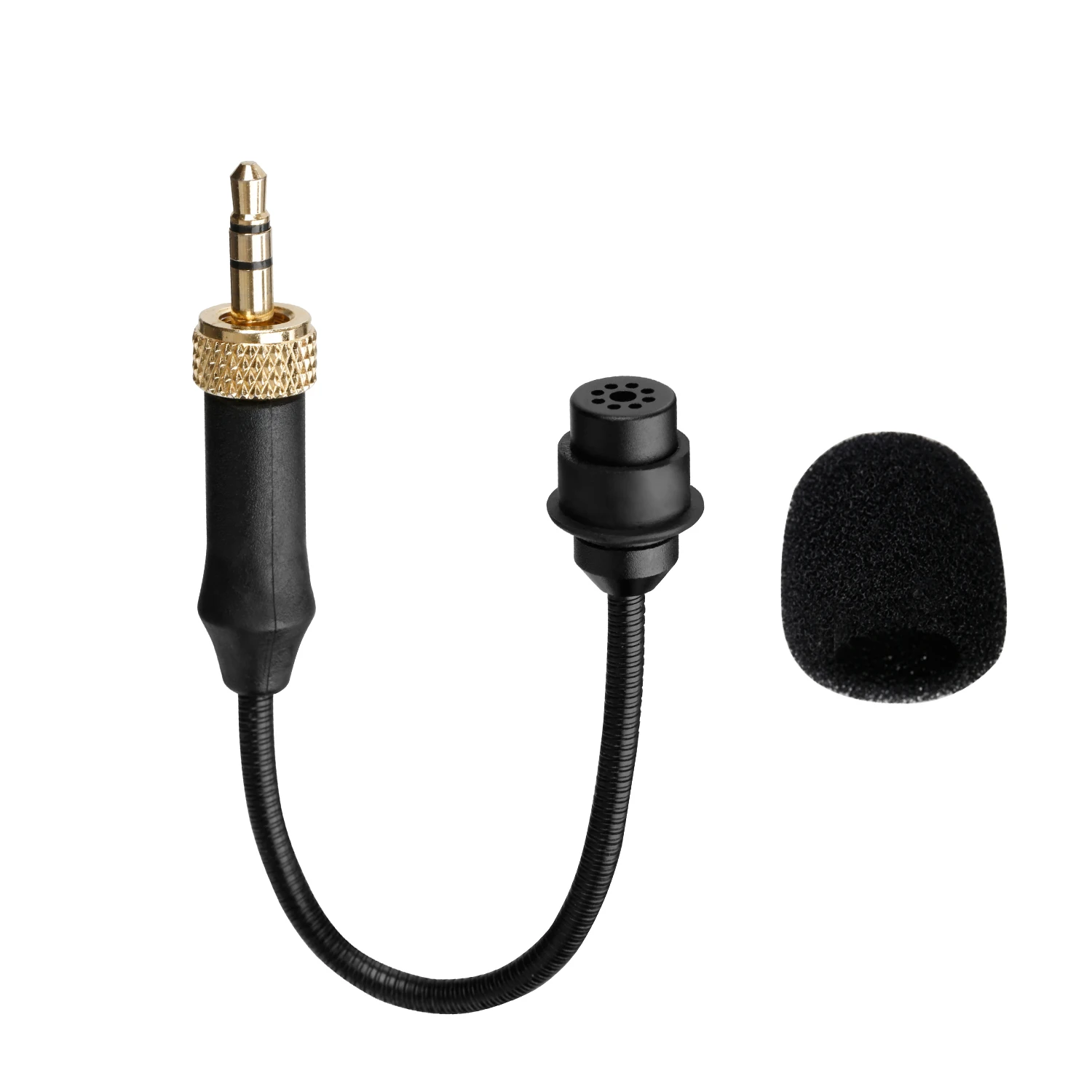 BOYA BY-UM2 3.5mm TRS Locking-Type Gooseneck Omnidirectional Flexible Audio Microphone for Wireless Lavalier Microphone System 