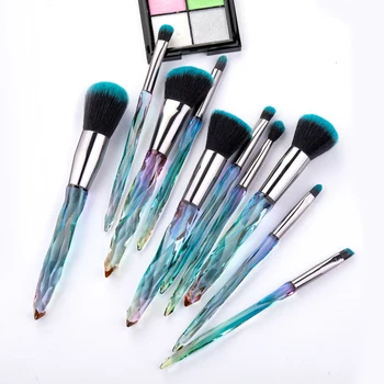

10pcs crystal Makeup Brushes Sets Maquiagem Foundation Powder Cosmetic Blush Eyeshadow Women Beauty Glitter Make Up Brush Tools