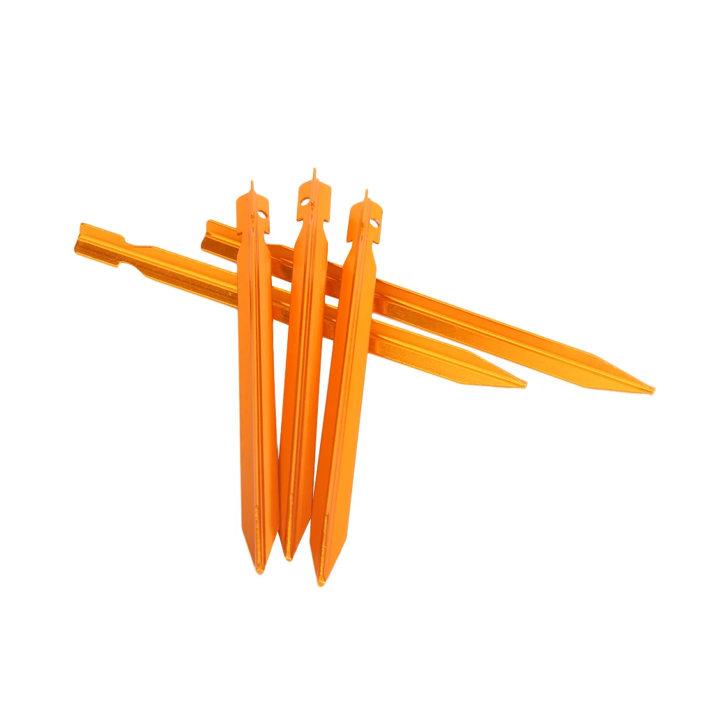 5Pc Y-beam Design Ultralight Aluminum Tent Stake With Guy Line Hole Pig Tail