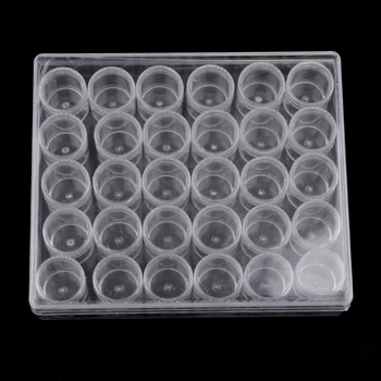 

Plastic 30 Slots Jewelry Small Craft Beads Storage Box Organizer Containers Jars