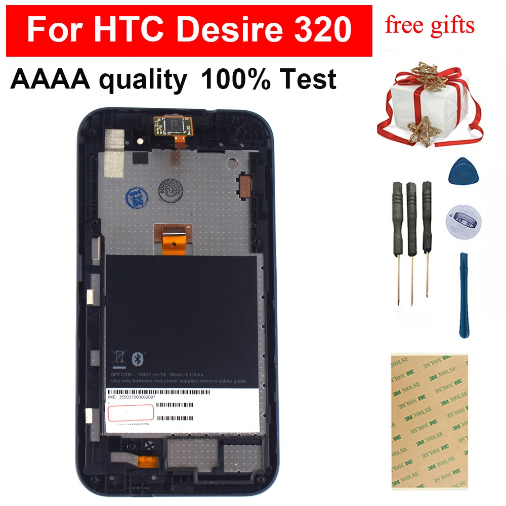 Для htc Desire 320 полный сенсорный экран дигитайзер панель Стекло + ЖК дисплей монитор