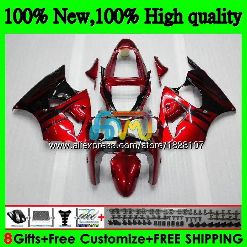 Корпус для KAWASAKI ZX-636 ZX 6R 636 600 CC 6 Красный Пламя R ZX636 13BS. 10 600CC ZX-6R ZX600 ZX6R 00 01 02 2000 2001 2002 обтекатель - Цвет: No. 1
