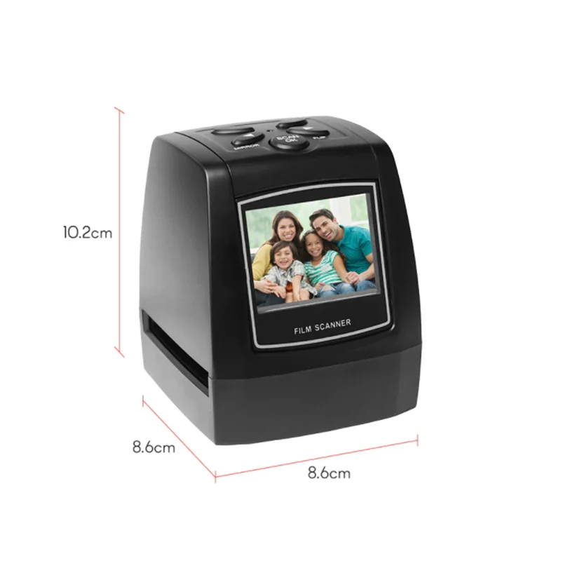Protable Negative Film Scanner 35/135mm Slide Film Converter Photo Digital Image Viewer 2.4" LCD Build-in Editing Software