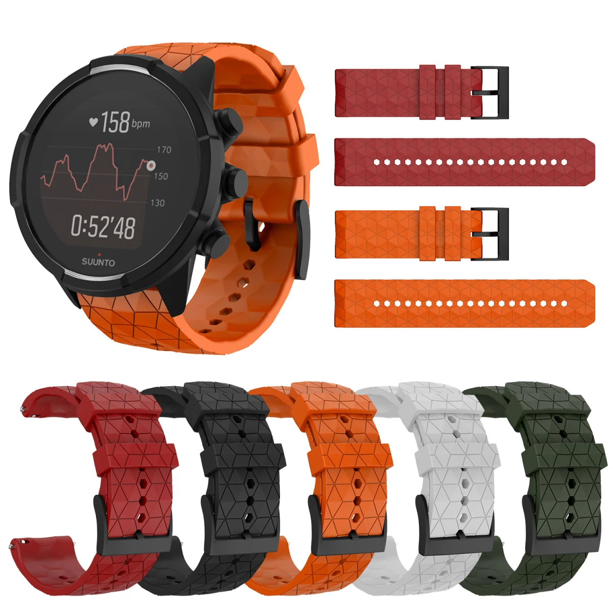 24 мм силиконовый ремешок для Suunto 9 Baro титановый медный браслет/Suunto Spartan Baro сменный ремешок
