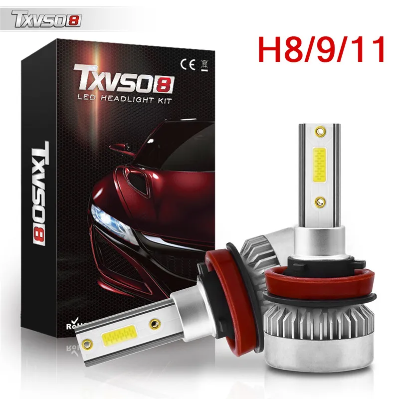 H8 H9 H11 1 пара автомобиля светодиодный фары супер яркий H1H7 H8/H9/H119005 9006 9012 дальнего света лампы 110W 6000K световые приборы для автомобилей, автомобильные аксессуары - Испускаемый цвет: H8 H9 H11