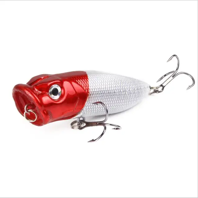 1 Pcs Fishing Lures 65mm/10g5 Topwater Popper Bait 5 Color Hard Bait Artificial Wobblers Plastic Fishing Tackle with 6# Hooks 4