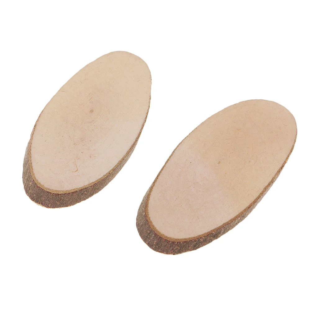 50PCS Wooden Wood Log Slices Discs Natural Tree Bark Table Decorative Wedding Centerpieces - Oval Shape, 8.5-9cm