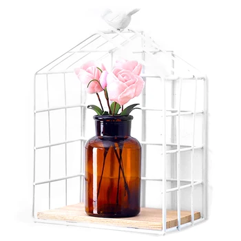 

Iron Mesh Wall Storage Rack Metal Hanging Wall Decoration Living Room Bedroom Nordic Style Display Shelf White