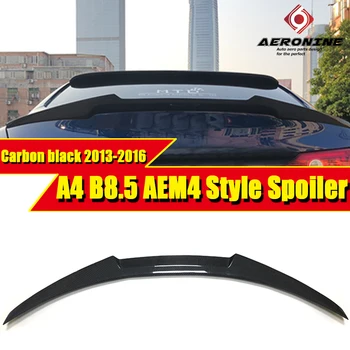 

For A4 A4a A4Q duckbill Spoiler Tail B8.5 AEM4 Style Carbon Fiber rear trunk spoiler Lid Boot Lip wing Tail Decoration 2013-16