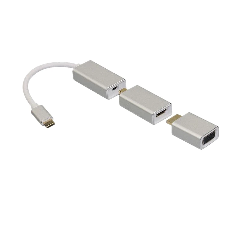 Silver Полный адаптер Поддержка 4K мужчин и женщин Hdtv конвертер Кабель Vga Hdmi для Pro - Цвет: Silver