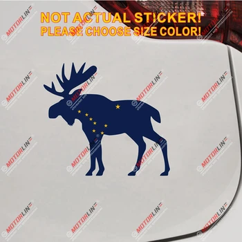 

Alaska Moose Flag AL US State Decal Sticker Car Vinyl glossy pick size