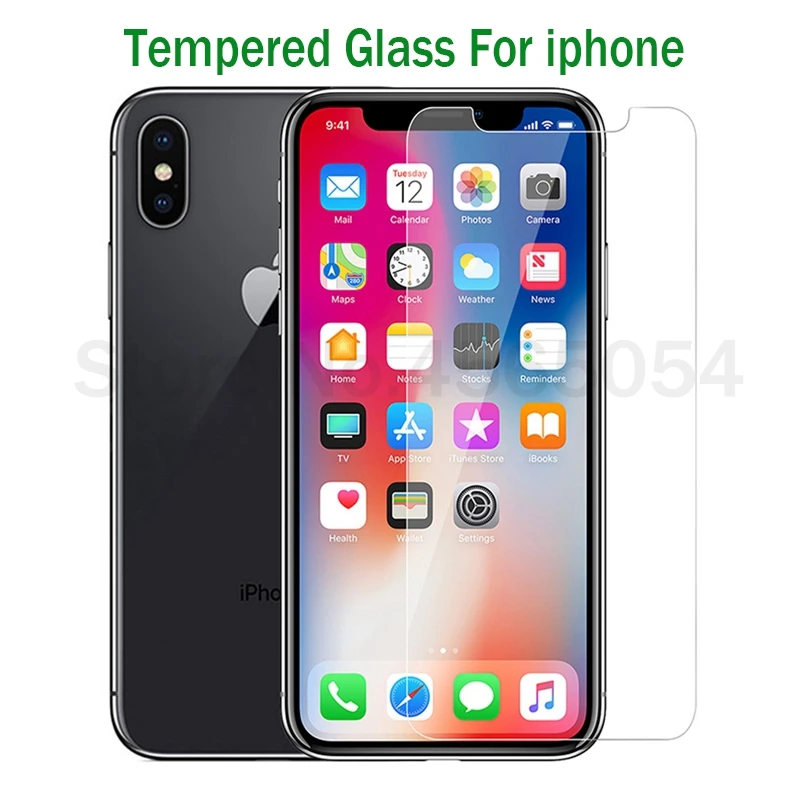 Прозрачная защита для экрана iPhone XS Max XR X 7 8 Plus 6 6S 5 5S SE 4 4S ультратонкое закаленное