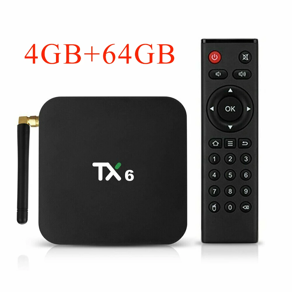 TX6 Android 9,0 ТВ приставка четырехъядерный ARM Cortex-A53 BT 4,1 4G 32G 64G 2,4G/5G двойной wifi 4K Neftflix Google телеприставка - Цвет: 4G and 64G
