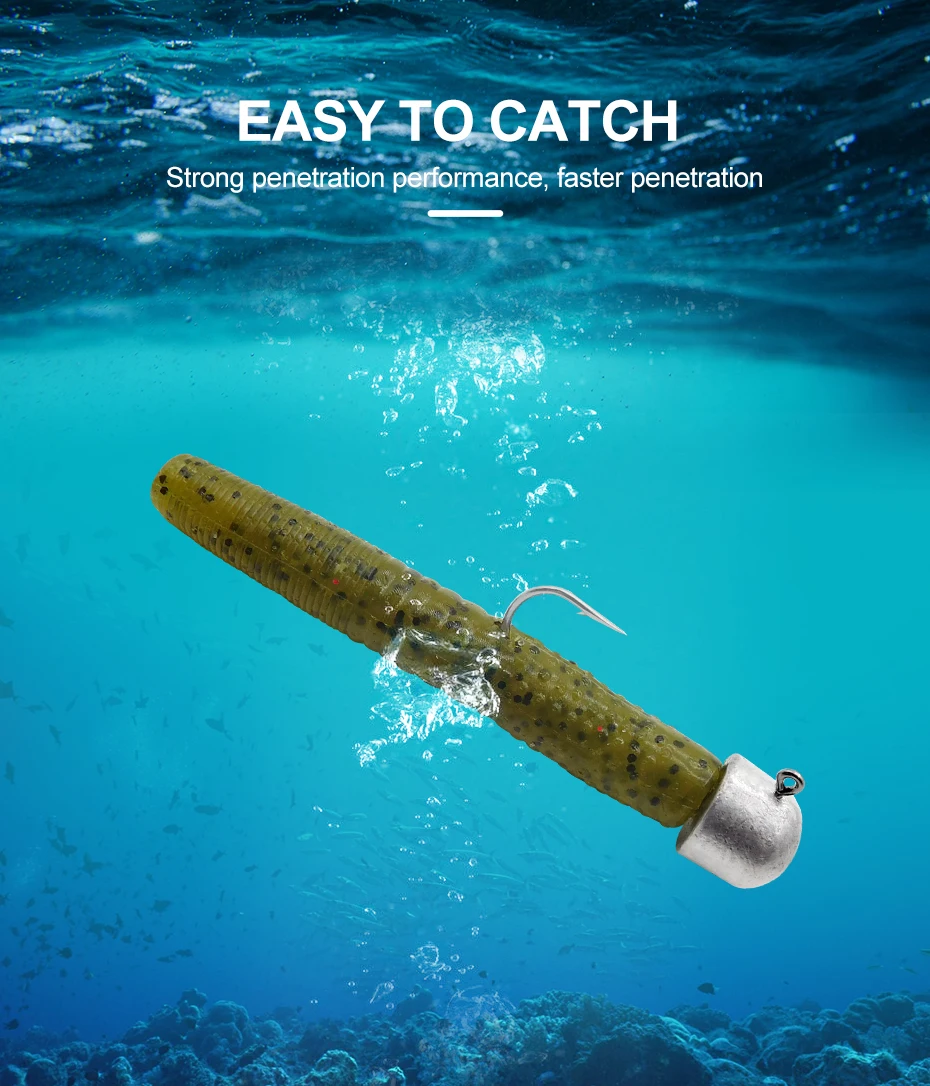 ESFISHING Pesca Ned Rig Haken Jigkopf 1,5g 2g 3g 5g 6g 10g 14g 18g Mustad Haken für Weichköder-Angeln – Detail 6