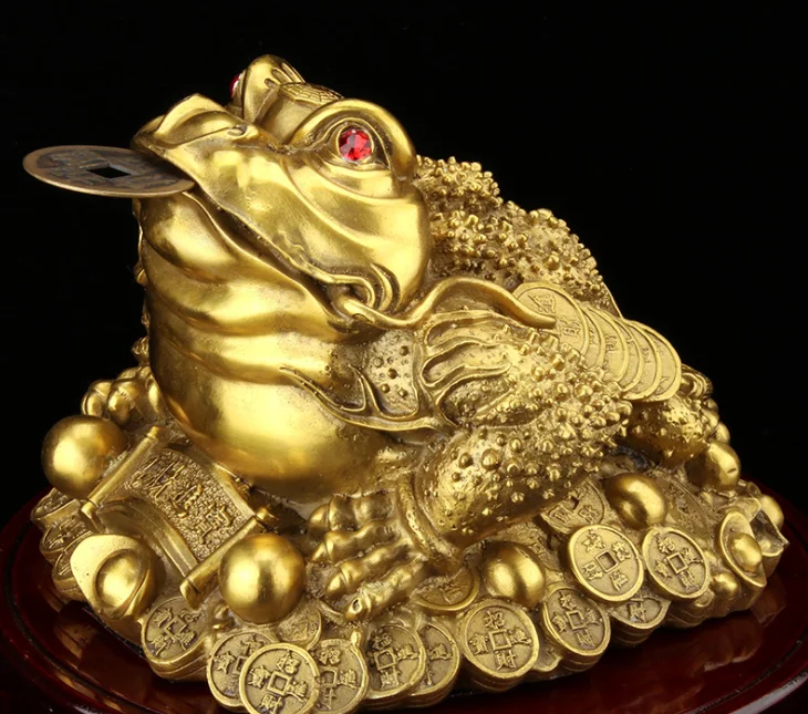 

50PCS Feng Shui Toad Money LUCKY Fortune Wealth Chinese Golden Frog Toad Coin Home Office Decoration Tabletop Ornaments Lucky