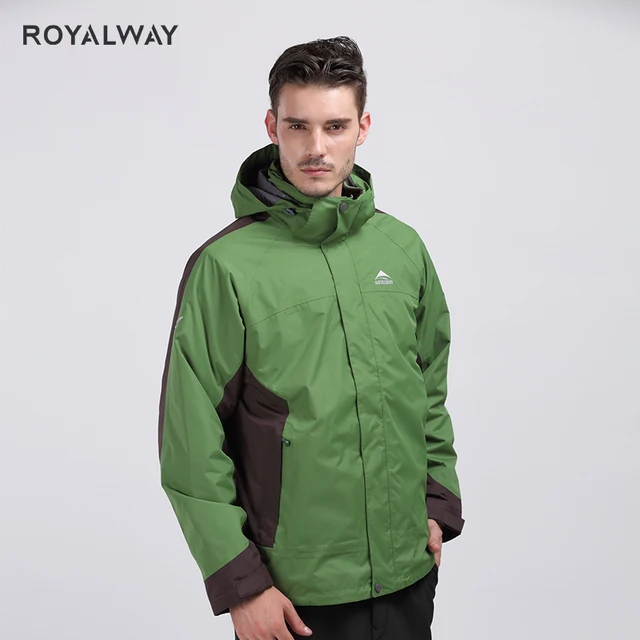 US $32.39 ROYALWAY Winter Camping Hiking Windbreaker Highquality Removable Fleece Liner 2 Pieces for Men Out