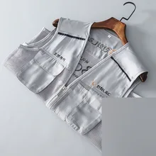 H63 мужская одежда новые продукты весна и лето сплошной цвет мульти-карманы v-образным вырезом Повседневный корейский стиль жилет