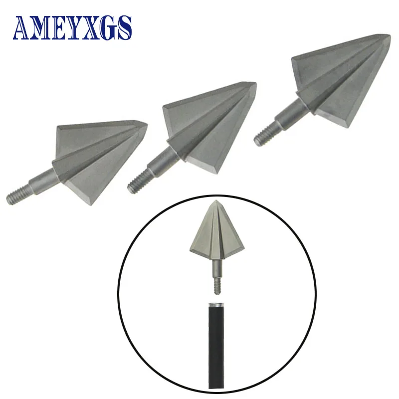

3/10pcs Archery Arrowhead Broadheads 136 Grain 17-4PH Universal Thread Fix Tip Points Target For Outdoor Hunting Accessories
