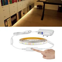 12 В затемняемый светильник для полки на кухню 110 В 220 в источник питания 2835 сенсорный датчик Светодиодная лента подсветка tira ночник для дома