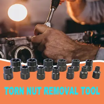 

13Pcs Multifunction Damaged Bolt Nut Screw Remover Extractor Removal Set Nut Removal Socket Hand Tool Kit with Box