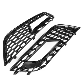 

2 pcs Style Glossy Black Front Bumper Fog Light Grilles for Audi A4 B8.5 RS4 2013-2016 car accessories car styling