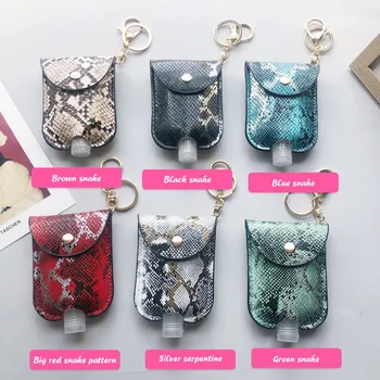 

Snake Skin Print Hand Sanitizer Keychain Holder Travel Bottle And Keychain Holder Refillable Empty Bottles For Hand Sanitizer