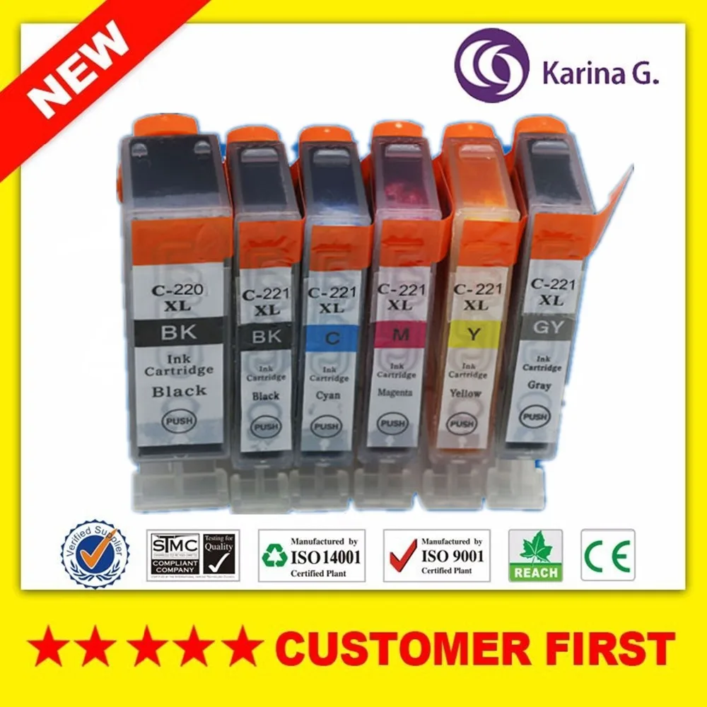 Картриджи совместимые с чернилами для Canon PIXMA iP 3600/3680/4600/4680 MP 540/545/620/630/638 серым PGI220