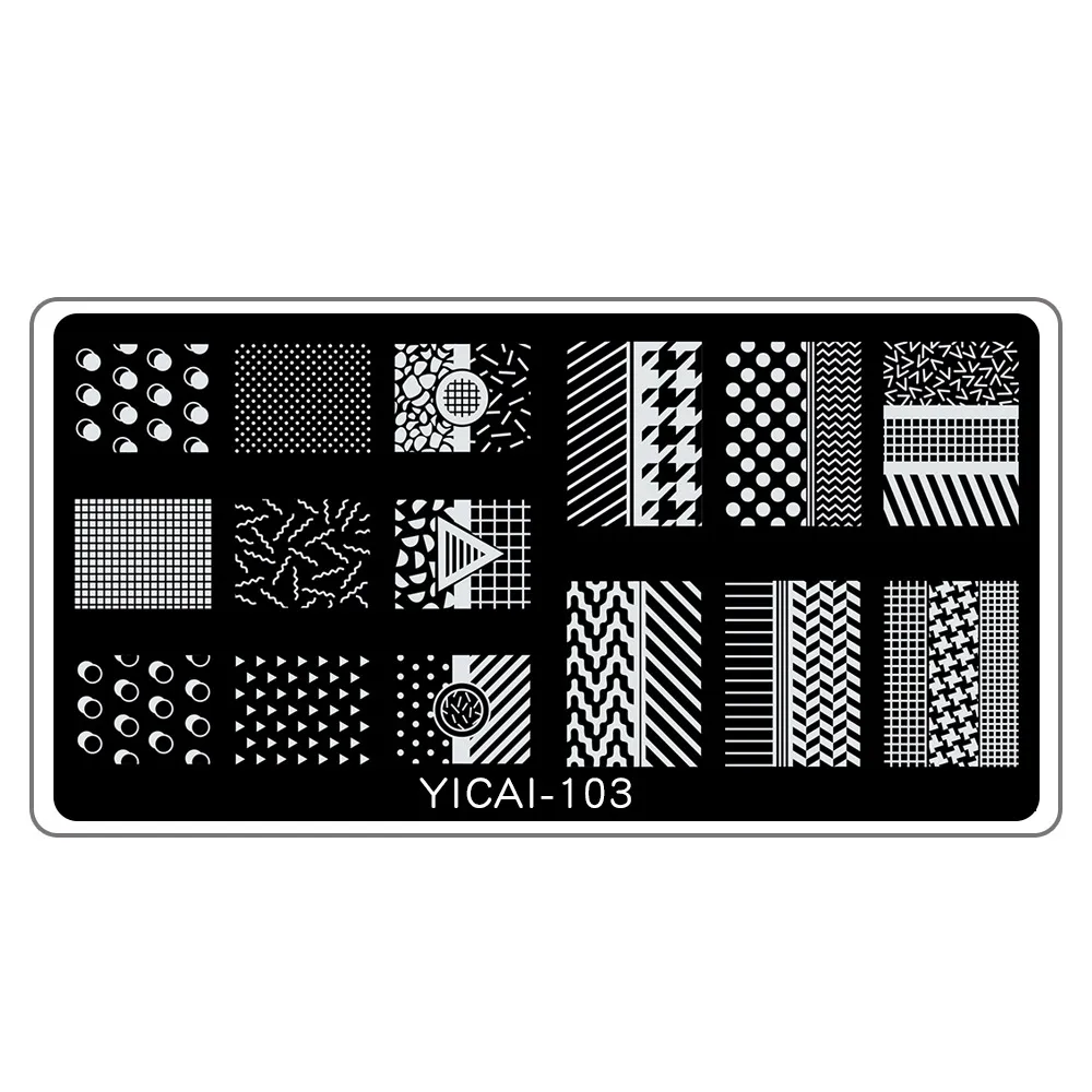 YICAI-103 1 шт 12,5*6,5 см шаблон для штемпеля с белой задней панелью мульти-изображения пластины для штамповки ногтей изображения пластины для штамповки YICAI60-106 - Color: YICAI-103
