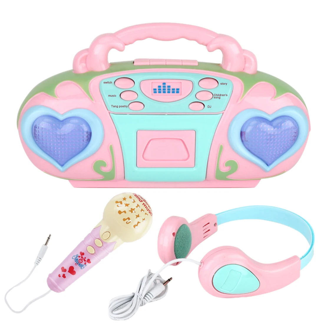 Máquina de Canto de Karaoke para niños, Set Radio + Micrófono + auriculares, juguete de entrenamiento para niños, educativo, regalo de cumpleaños Juguetes y pasatiempos