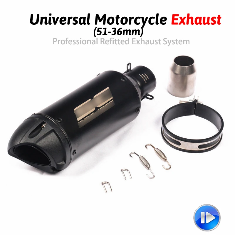 

38-51mm Universal Motorcycle Exhaust Tip Muffler Silencer Tail Pipe Slip on Dirt Bike ATV for KTM 200 390 Ninja 400 300