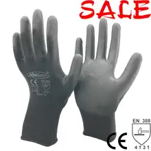 12 пар безопасности PU погружения ладони рабочие перчатки