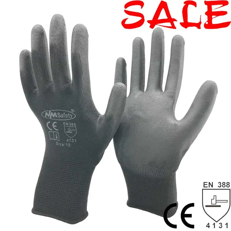 Защитные рабочие перчатки из полиуретана 12 пар|nylon work gloves|work glovesgloves |