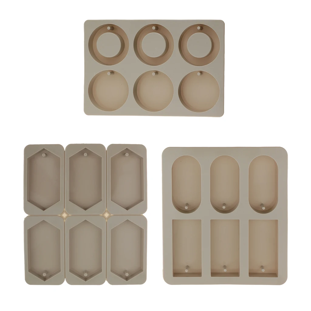 3Pcs Jewelry Casting Mold 18 Cavities Cabochon Silicon Mould with Hanging Hole for Resin Jewelry Making DIY Craft