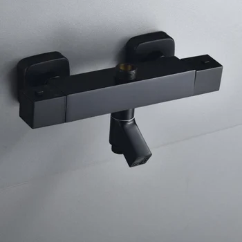 

Black Shower Faucets Bathtub Thermostatic Cold and Hot Temperature Faucets Wall Mounted Thermostatic Mixer Valve Tap HY-7069