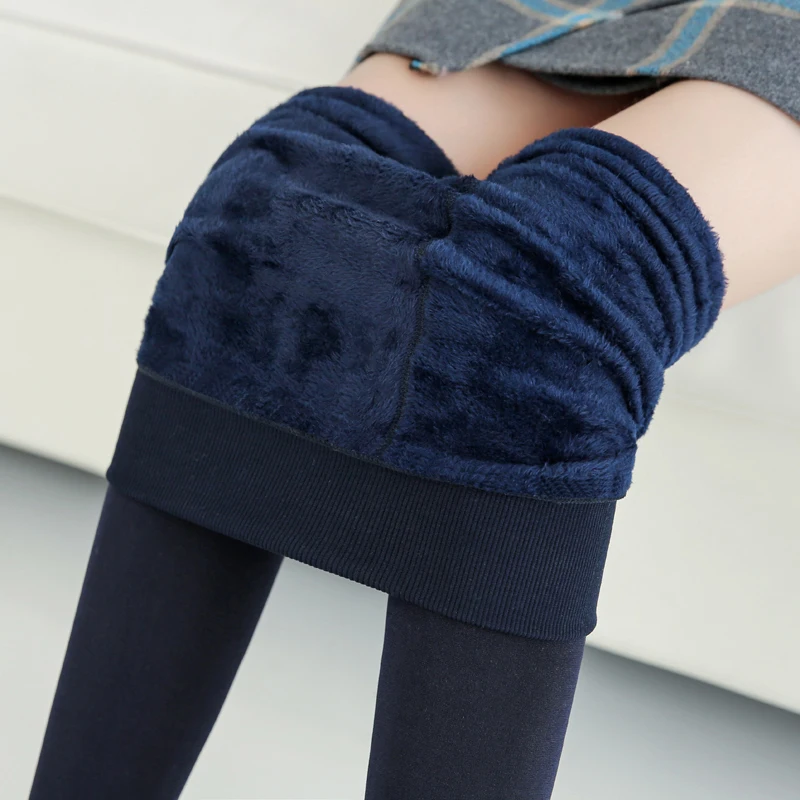 NORMOV Winter Women Cashmere Leggings Super Elastic Slim Warm Leggings High Quality Knitted Pants Thick Velvet Leggins Plus Size