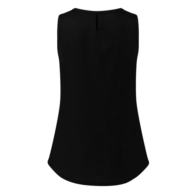 Womens V Neck Tank Tops Waffle Knit Sleeveless Tunic Casual Pleated Back Loose Shirts Tops Comfortable 40D30 (17)