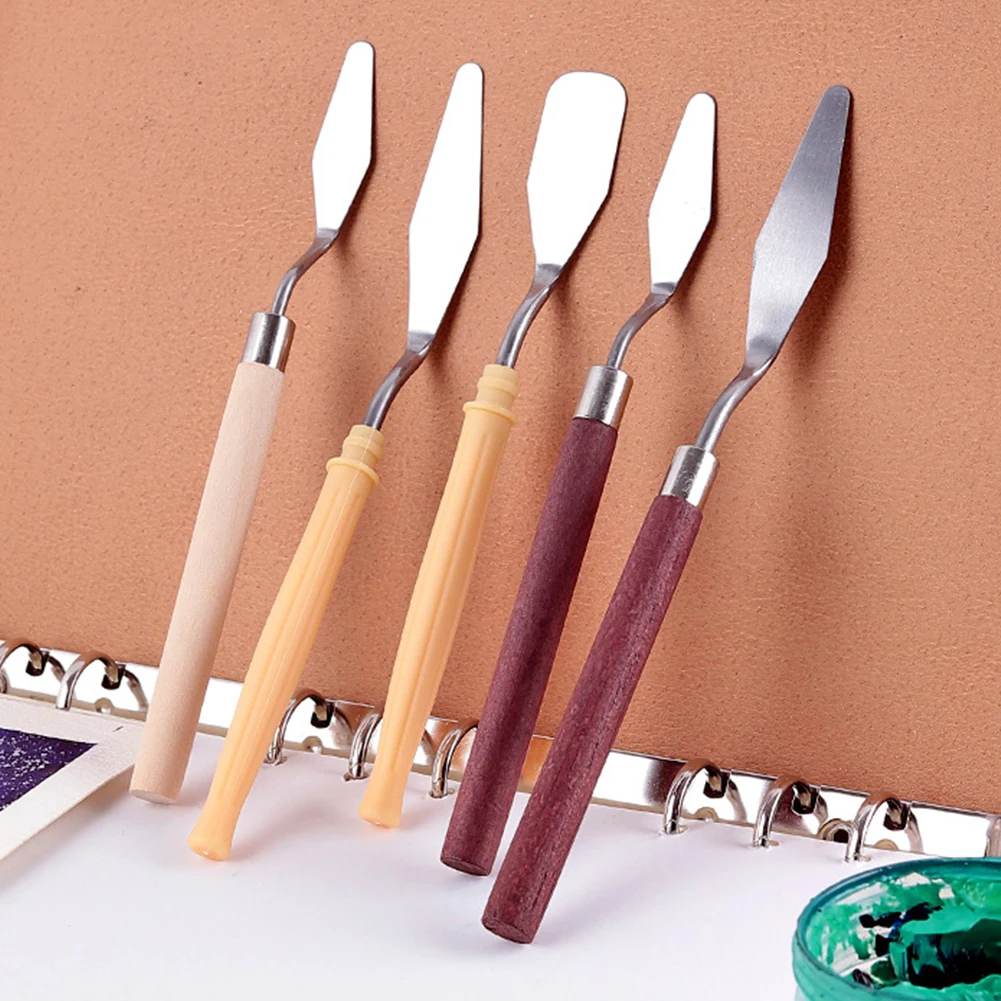 7Pcs/Set Stainless Steel Oil Painting Knives Artist Crafts Oil Painting Scraper Different Size Palette Spatula Art Tool Kit