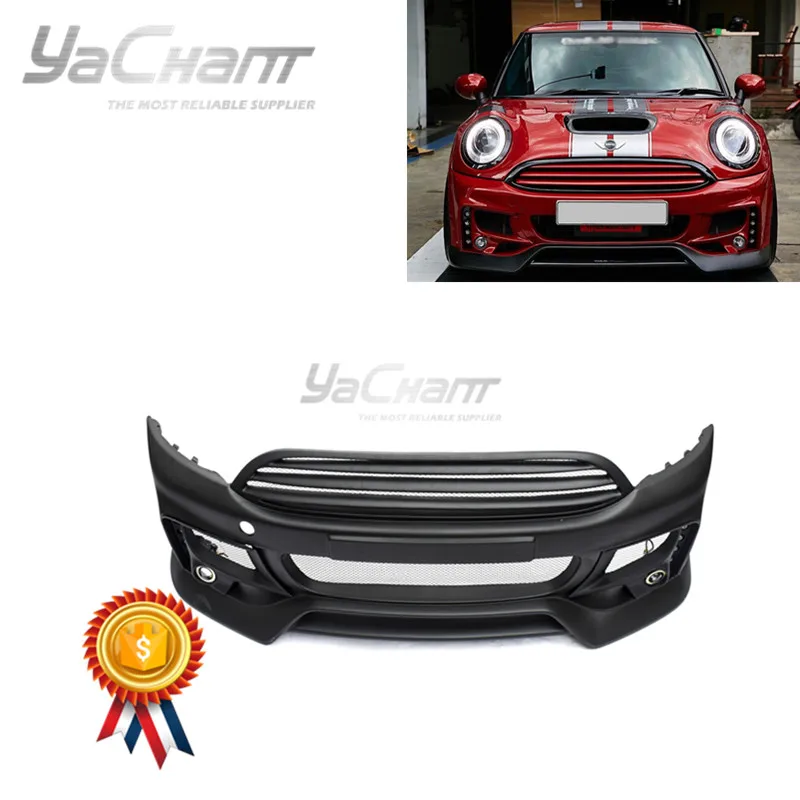 

Передний бампер из углеродного волокна подходит для 2014-2020 F55 F56 S D AG стильный передний бампер w DRL и противотуманная фара