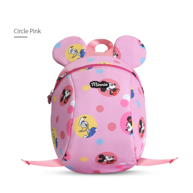 Disney шлейка для малышей 2 в 1 детские ходунки анти потерянный соединитель на запястье безопасности жгут бандаж для беременных веревка браслет детский рюкзак походный - Цвет: Розовый