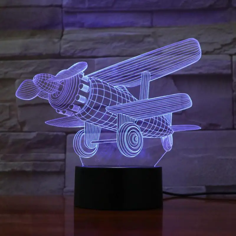 Креативный ночник с пропеллером 3d семь цветов иллюзия подарок украшение Usb